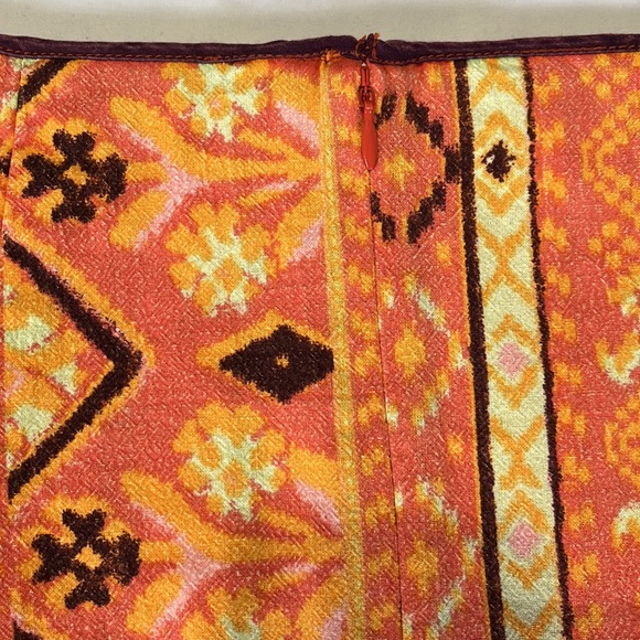 Free People Cleo Wrap Skirt in Rust Combo Size 6 - Picture 8 of 11